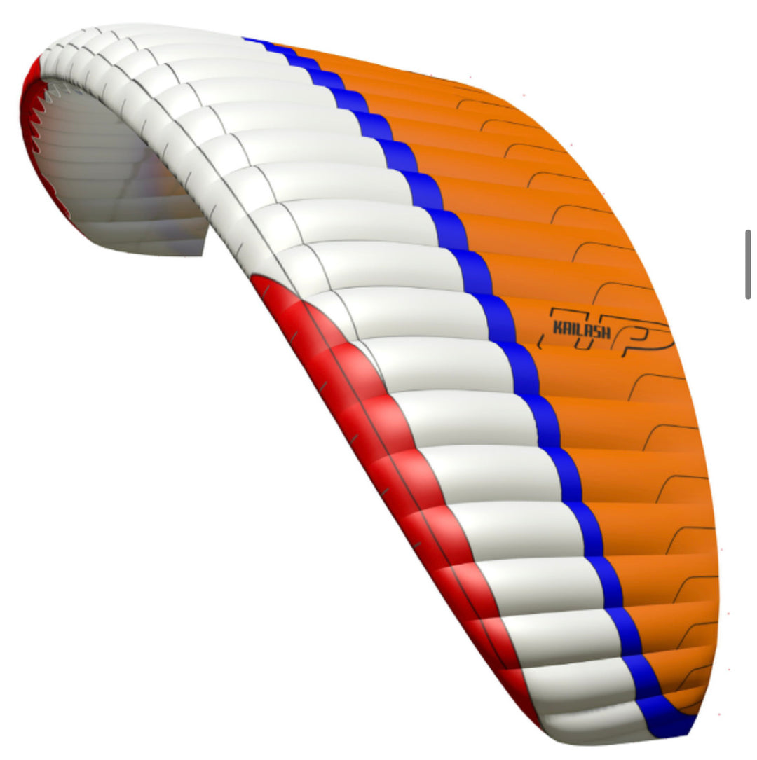 UP Kailash paragliding wing orange white